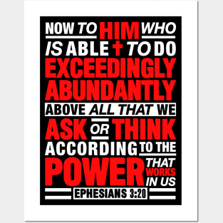 Ephesians 3:20 Abundantly Posters and Art